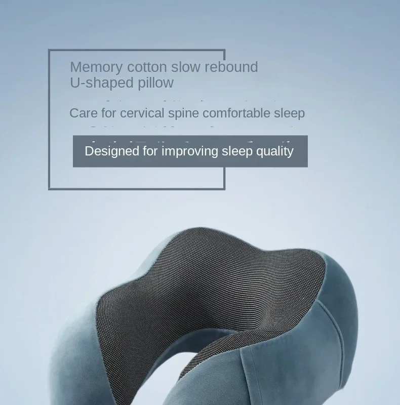 Description Picture 2 of itemU Shaped Memory Foam Neck Pillows Soft Travel Pillow Massage Neck Pillow Sleeping Airplane Pillow Cervical Healthcare Bedding