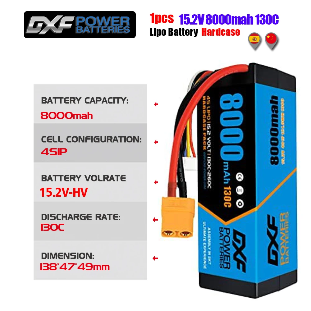 Batterie LiPo 4S 10000mAh EC5 pour Drone FPV Micro - Lot de 2