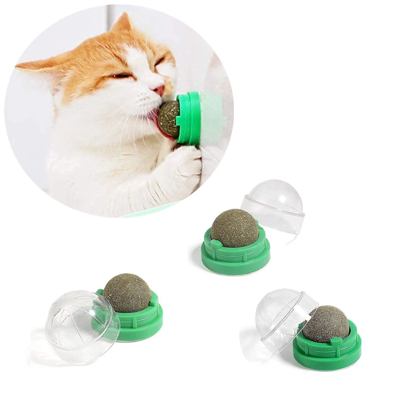 Natural Pet Catnip Toys for Cats Healthy Edible Catnip Ball Wall Stick