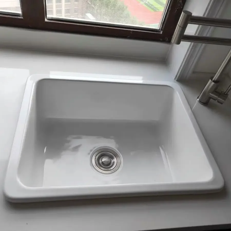 

Home built-in kitchen, ceramic washbasin, balcony, laundry sink, small apartment sink, 60cm, undercounter basin, wash basin