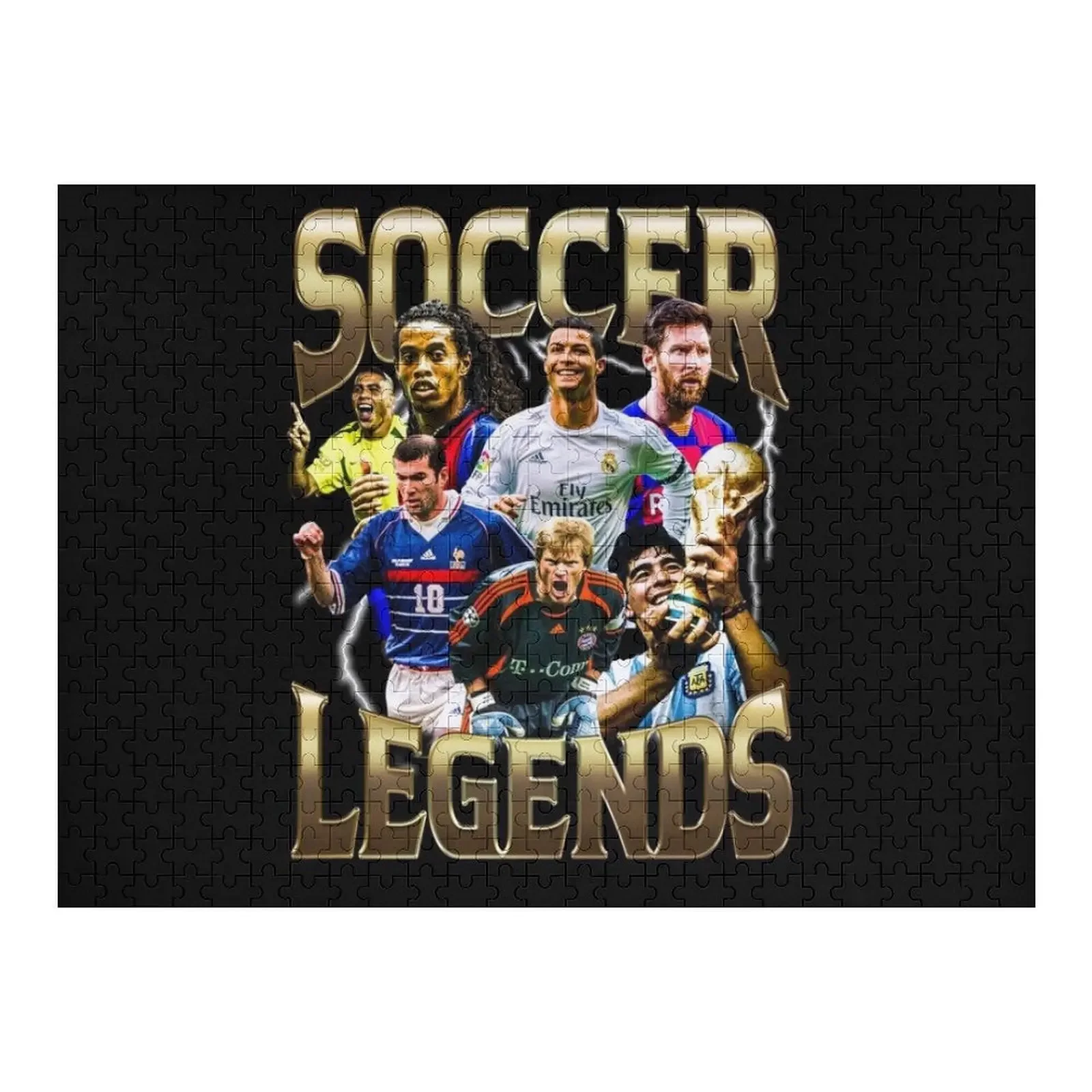 Vintage Soccer Legends Print Jigsaw Puzzle Adult Wooden Customized Toys For Kids Custom Child Puzzle