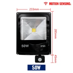 Waterproof LED Floodlight with PIR Motion Sensor (Cold White)