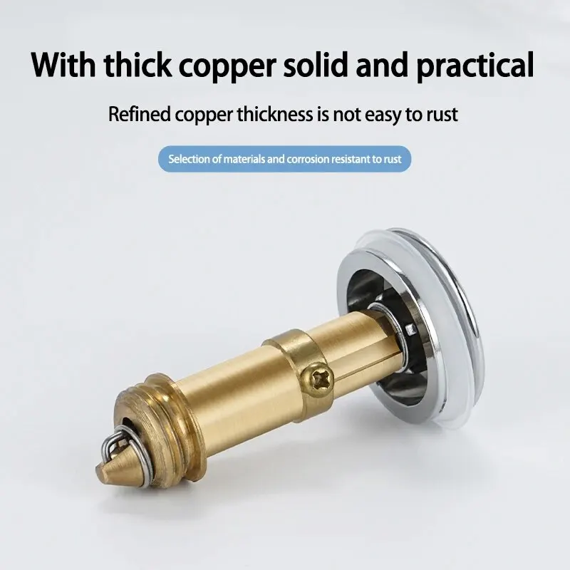 Washbasin Universal Pressing Water Plug Anti-rust Spring Copper Core Drainer Filter Anti-blocking Anti-odor Accessory
