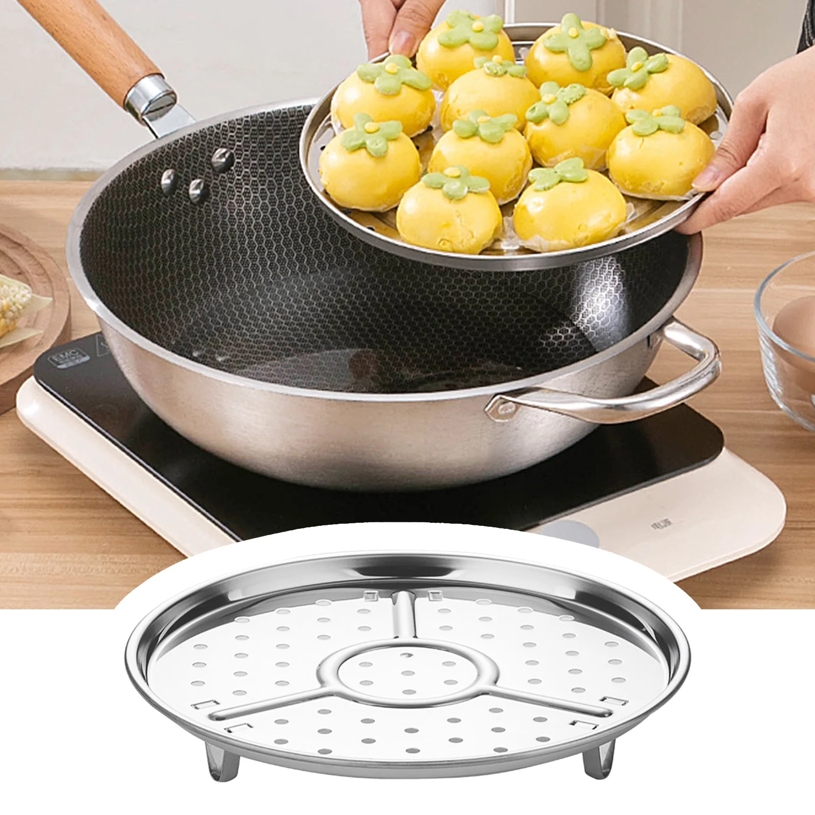 Steamer rack 21/25CM stainless steel insert stock pot steaming tray stand cookware tool bread tray