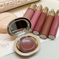Rare Beauty Rouge à lèvres gel texturé, Fard à joues liquide mat naturel, Fard à joues coussin d'air effet purée de pommes de terre et Fard à joues poudre illuminatrice 2