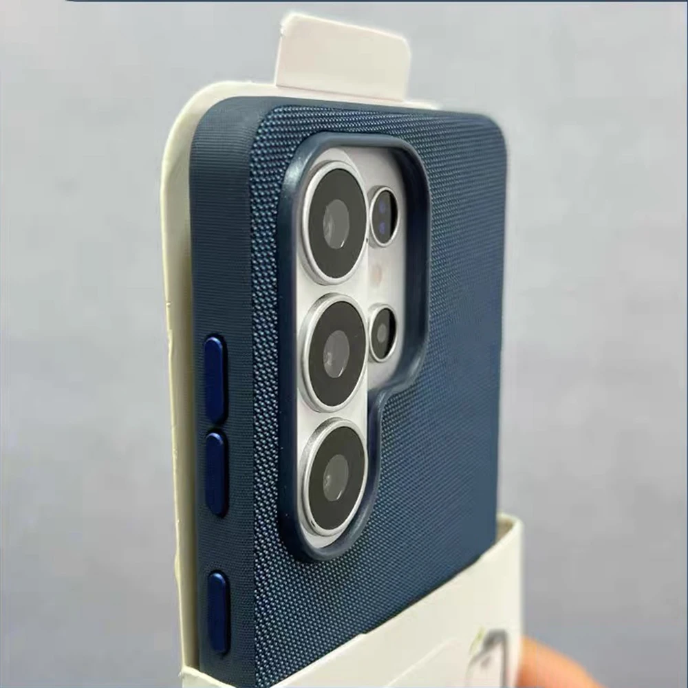 Premium Woven Fabric Magnetic Case with Matte Anti-Slip Bumper Cover