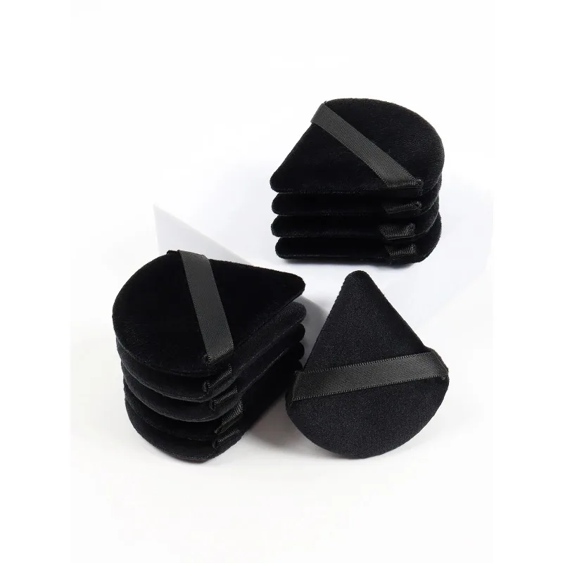 3-in-1 Black Velvet Powder Puff-Triangle Makeup Sponge for Liquid/Cream/Powder Blending,Non-Latex Soft Blender with Portable