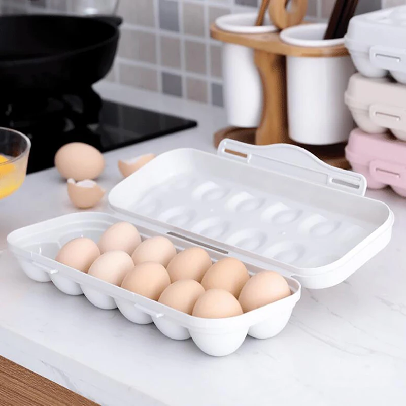 Description Picture 3 of itemEgg Tray Holder Egg Storage Box Refrigerator Crisper Storage Container Camping Picnic BBQ ShockProof Egg Holder Box Organization