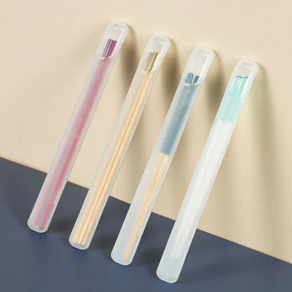 1pcs 간단한 플라스틱 젓가락 상자 26cm 투명 메이크업 브러쉬 보관 상자 수저 빨대 케이스