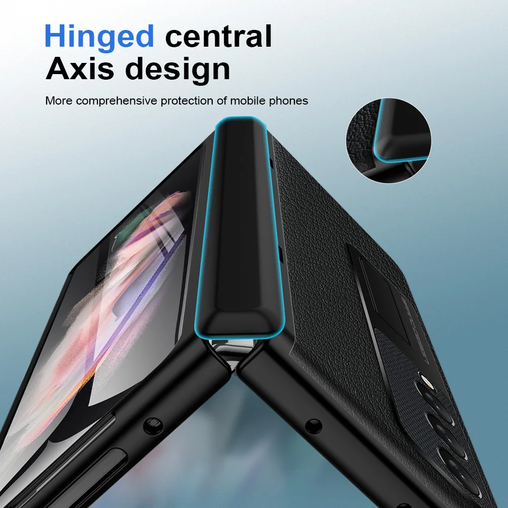 Fold Phone Case For Samsung Galaxy Z Fold 3 Shockproof Full Hinge Protection Case With Stand Screen Protector Shockproof Cover