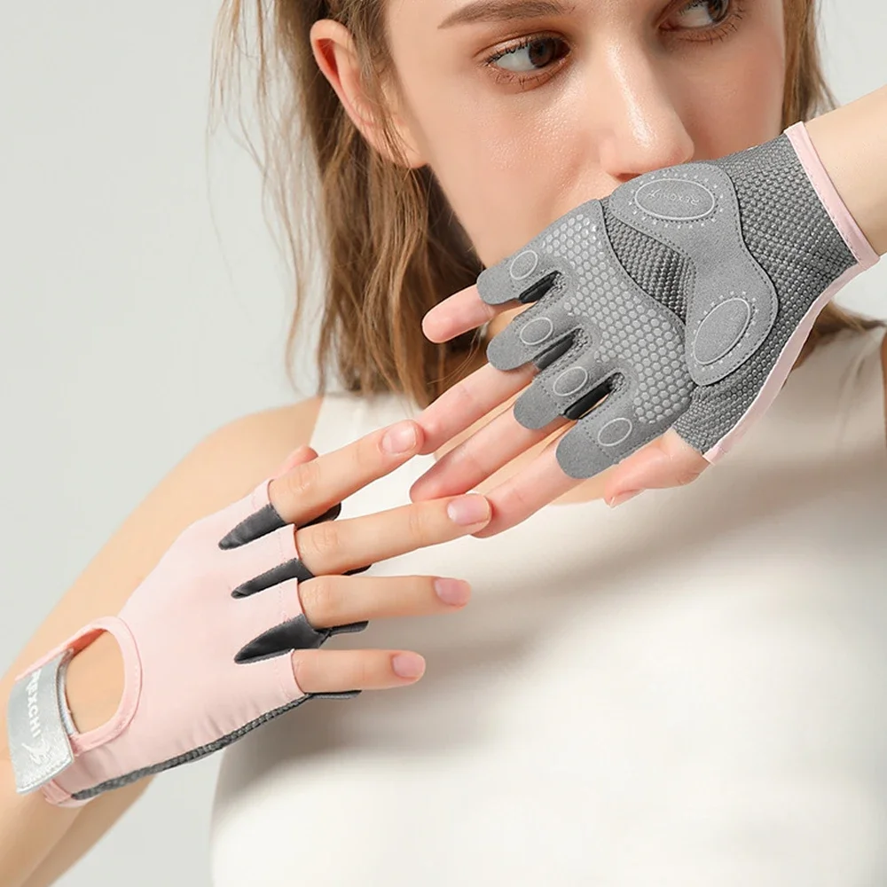 1Pair Workout Gloves Men Women Gym Lifting Fitness Climbing Exercises Work Out Wrist Belt Shock Absorb Foam Pad Palm Crossfit 4