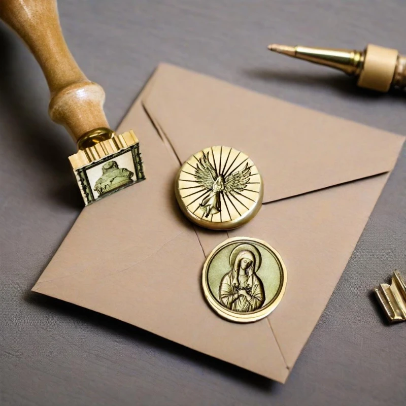 Brass Three Dimensional Relief Fire Lacquer Seal Head Envelope Decoration