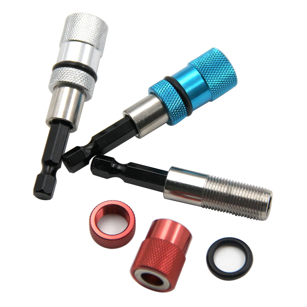Electric screwdriver bit 1/4 Stainless Steel Electric Screwdriver Bit Limit Magnetic Connecting Rod Screwdriver Depth Adjustable Extension Rod Tool