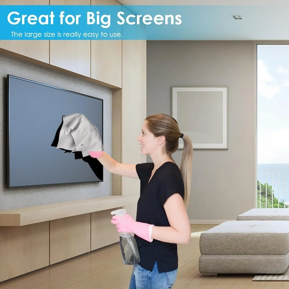 "6 Pack Large 12x12 Inch Individually Wrapped Premium Microfiber Eyeglass Cleaning Cloths"