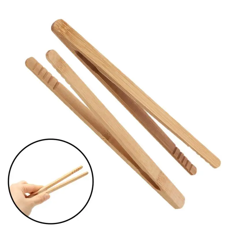 1~5PCS Bamboo Tongs Natural Bamboo Wooden Food Toaster Tongs Tea Clip Tweezers for Toast Pickles Tea Cooking Kitchen