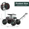 Cart Rolling Work Seat with Tool Tray Heavy Duty Scooter Gardening Planting 2
