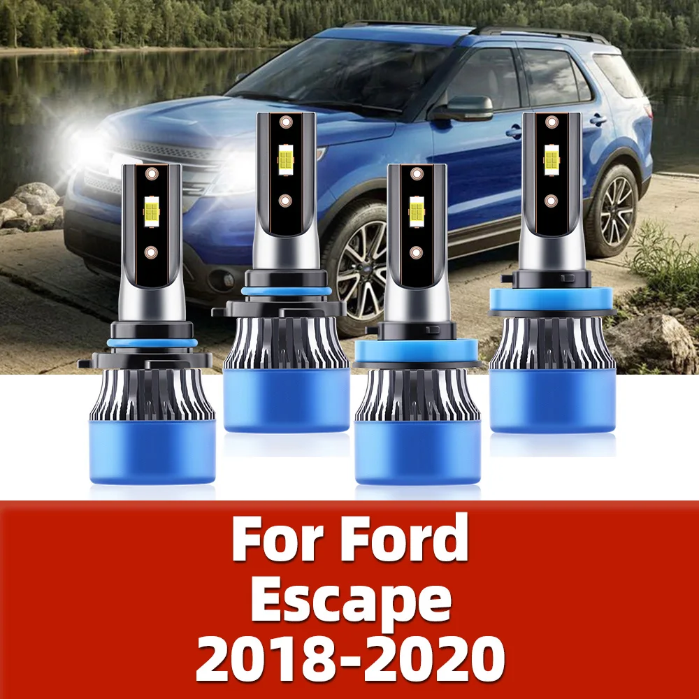 

Автомобильные фары 110 Вт, 2018 лм, CSP-чипы, яркость, фотолампы, автомобильные передние лампы, дальний и ближний свет, 12 В для Ford Escape 2019, 2020,