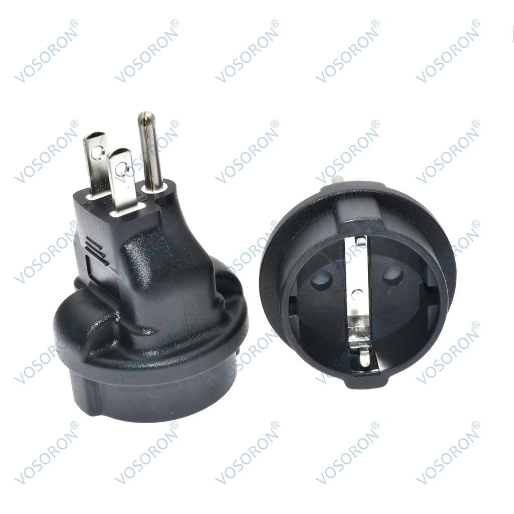 Schuko Female to USA NEMA 5-15 Plug Adapter USA NEMA 5-15P Plug to Europe CEE7/3 Schuko Receptacle Adapter plug adapter