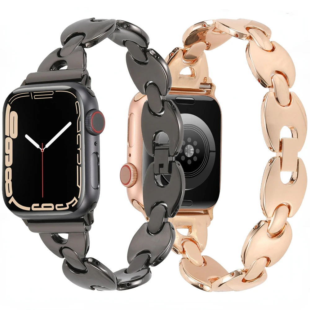 Metal Wristband For Apple Watch 44mm 40mm 45mm 41mm 42mm 38mm Watchband Correa iWatch Series 7 6 5 4 3 SE 8 Ultra 49mm Bracelet