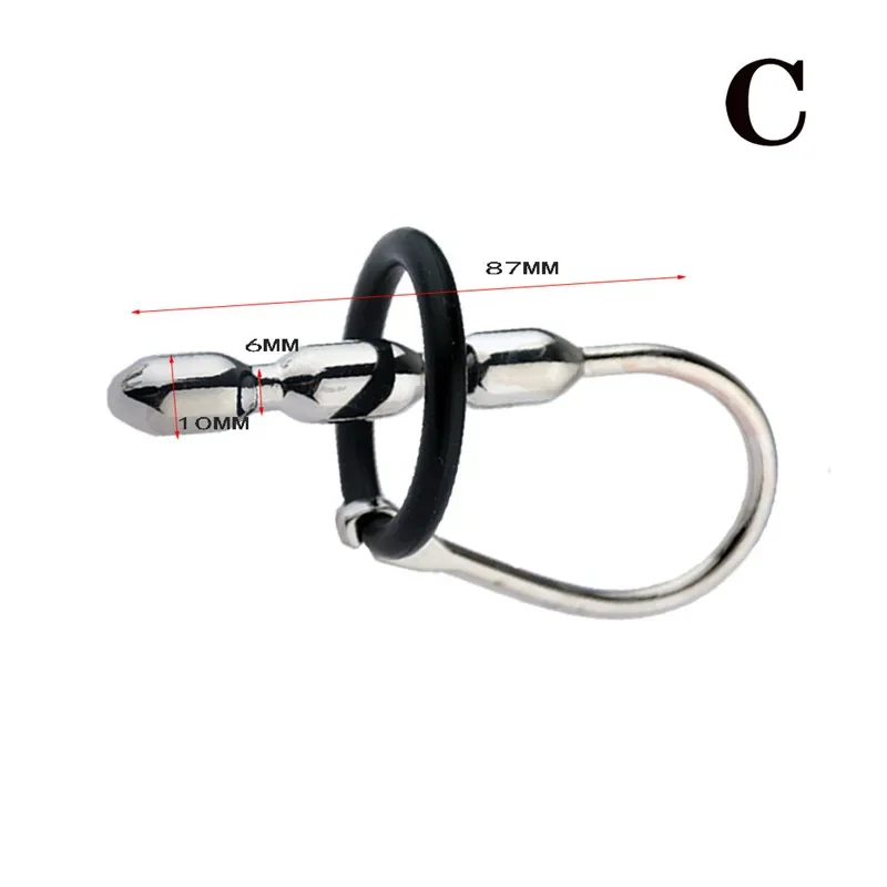 Urethral Dilator Silicone Urethral Dilator Penis Chastity Lock Catheter Sounds Urethral Dilators Stimulate Catheter Metal Penis Plug Male Sex Toys Sounding Rod Male Chastity Cum Cbt Sounding