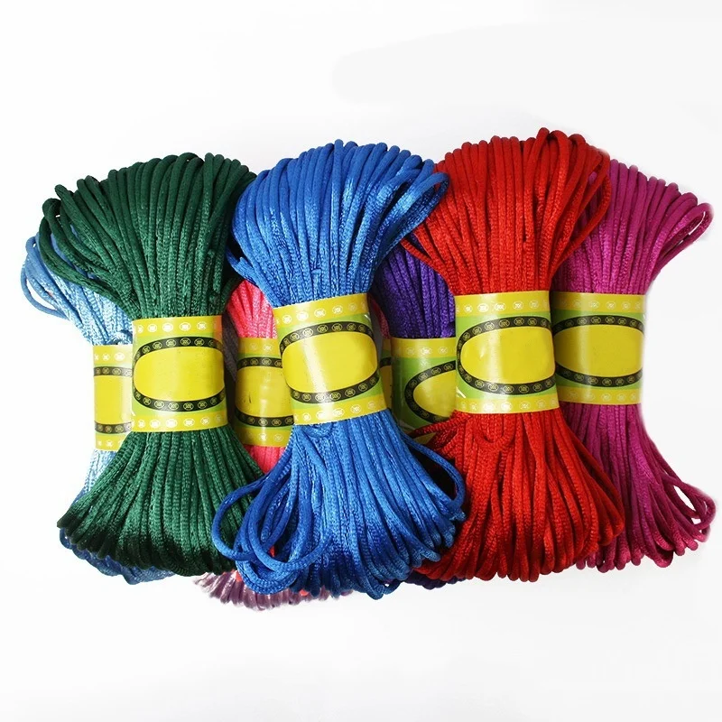 2MM Rattail Satin Cord Shamballa Macrame Beading Nylon Kumihimo String DIY Knit