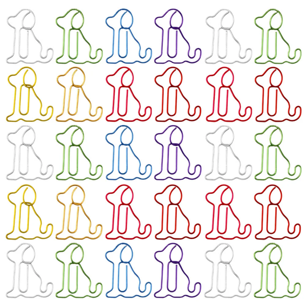 

30 Pcs Paper Clip Dog Mini Clips Exquisite Document Bookend Decorate Office Convenient Adorable Small Decorative Paperclips