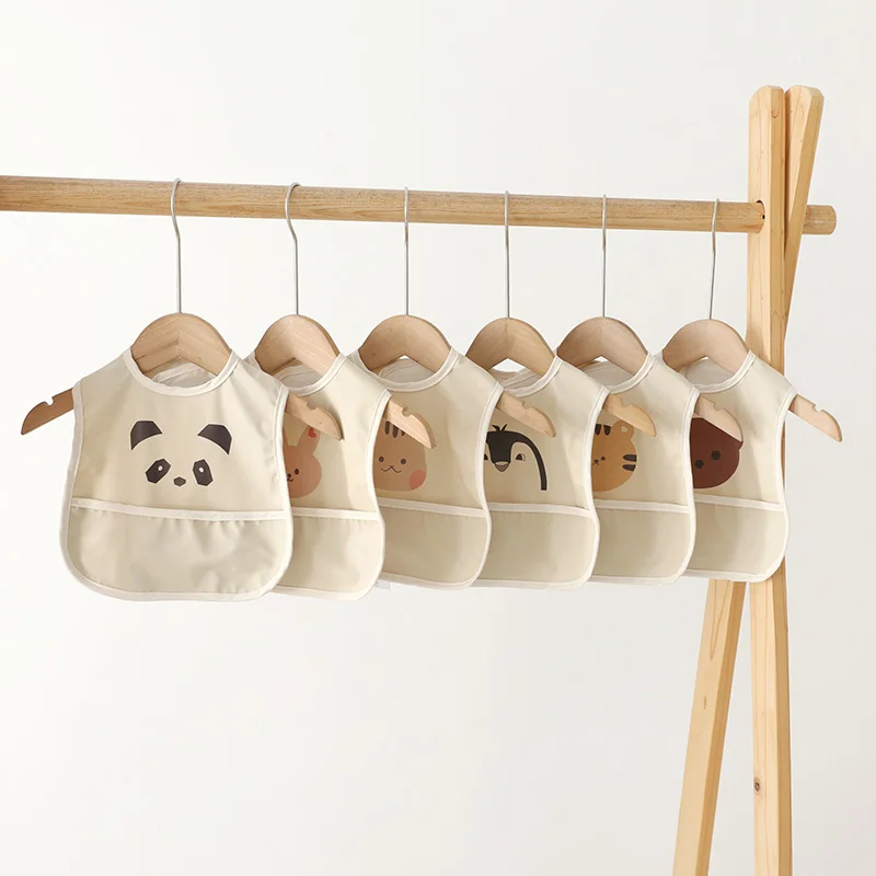

Baby Bib PU Waterproof Burp Cloths Infants Feeding Apron Cartoon Animal Rabbit Print Newborn Accessory