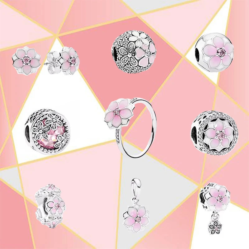 

High-quality S925 Sterling Silver Charm Clip Pendant Orchid Earrings Are Suitable For Bracelet Diy Bracelet Factory Wholesale
