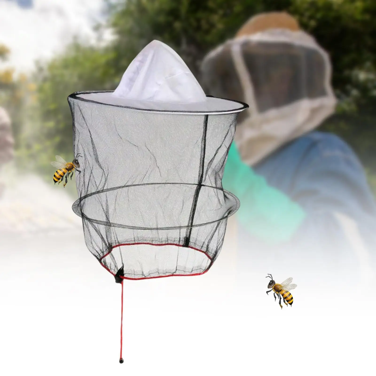 Round keeping Netting Hat Adjustable Strap Multi Purposes for Hiking Camping Foldable Hand Washing Portable Anti