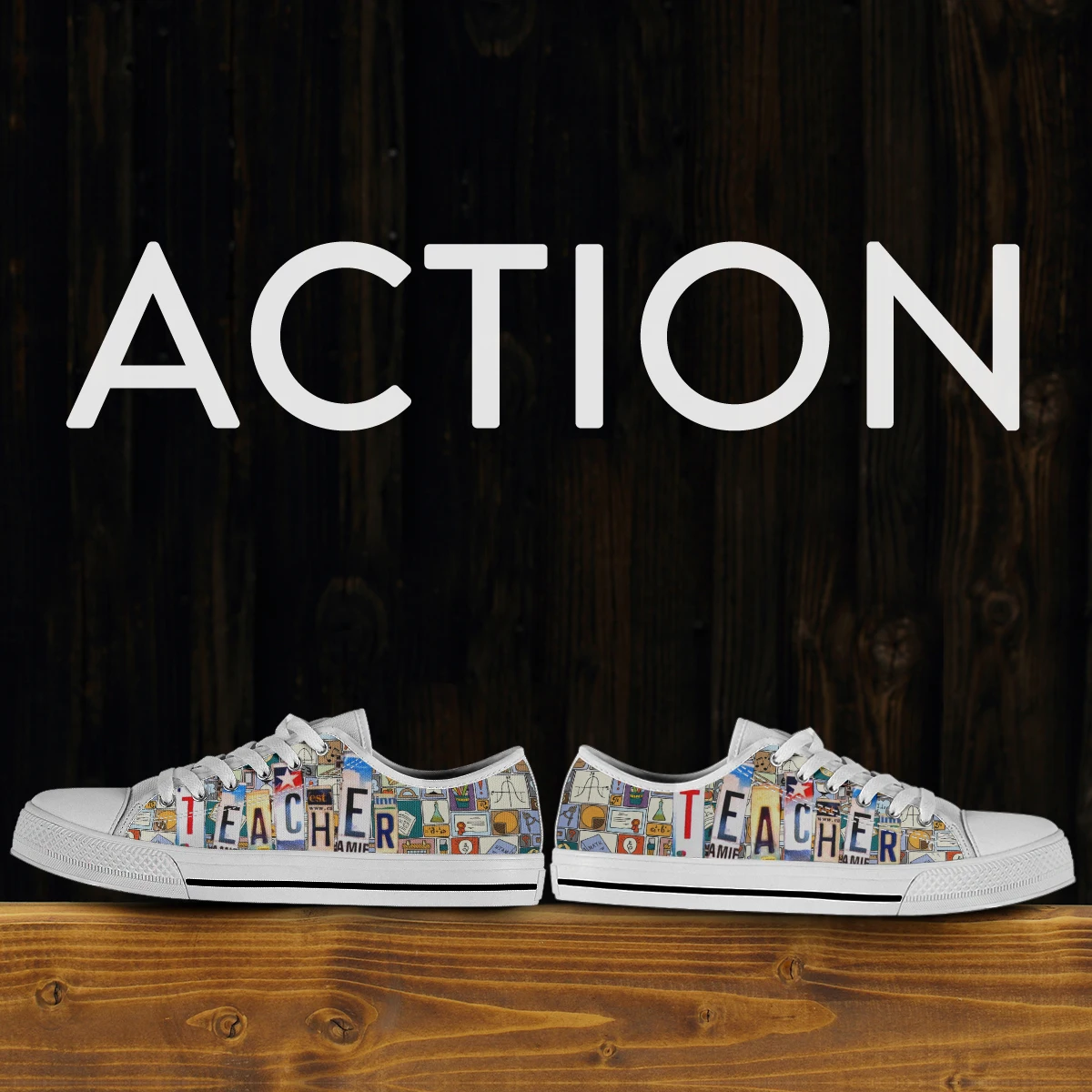 License Plate Teacher Print Women's Shoes Low-top Canvas Shoes New Shoes Summer Casual Breathable Thin Board Shoes