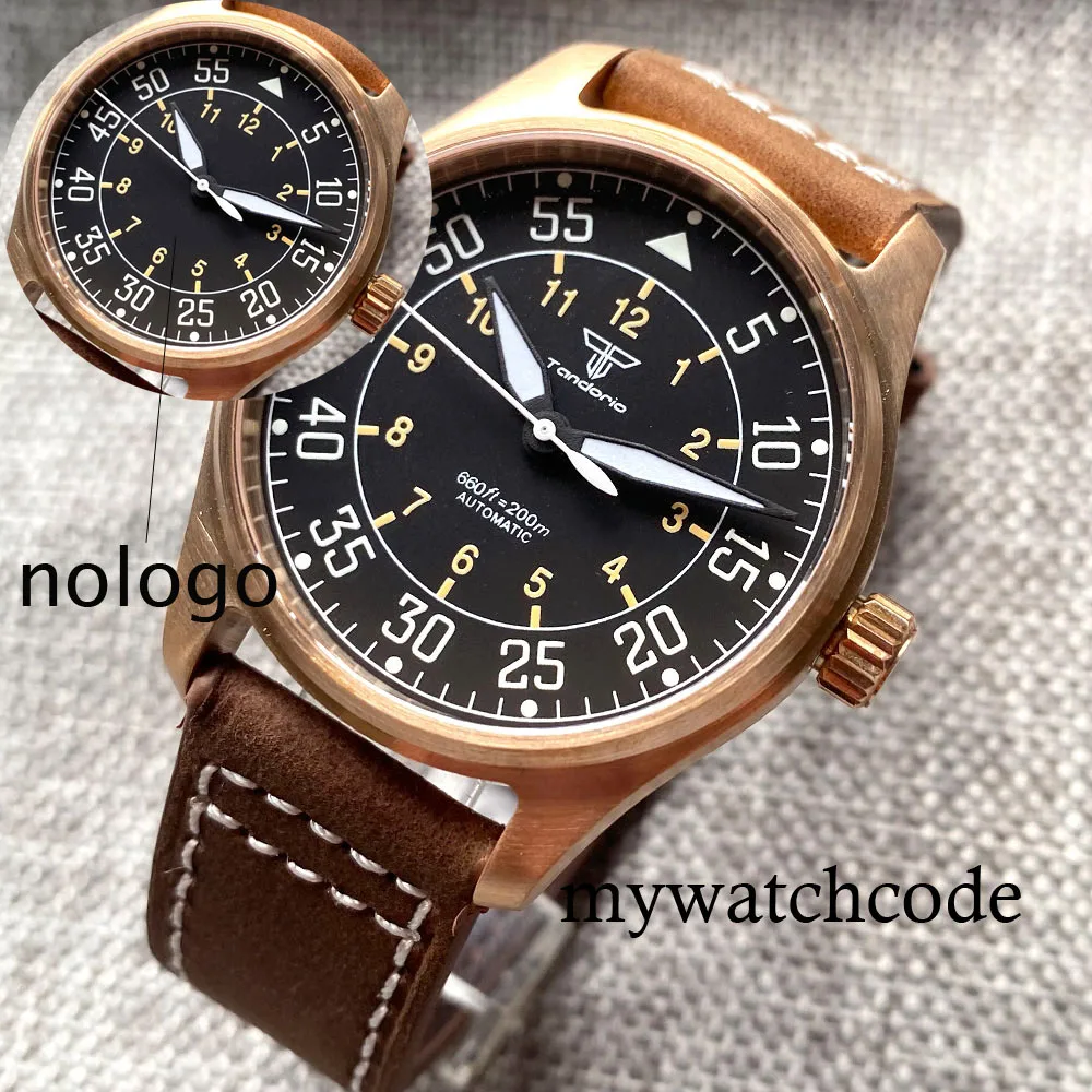 Tandorio 自動巻き時計 36mm 黒文字盤 NH35 新品