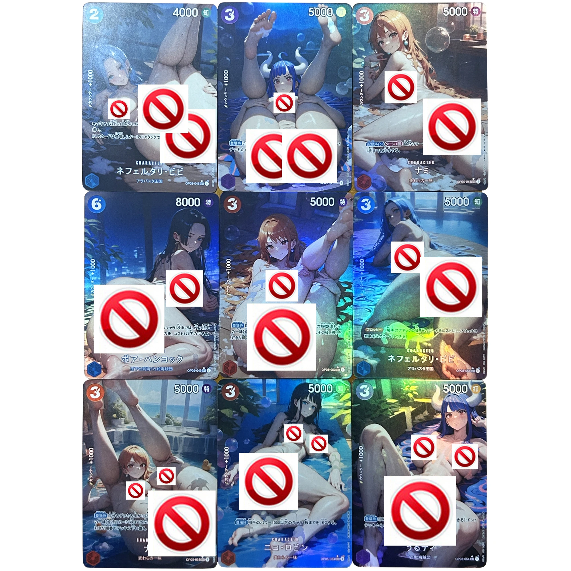 9Pcs/set Diy One Piece Hancock Nami Robin Ulti Vivi Bathing Series Flash Card OPCG Classic Game Anime Collection Cards Gift Toy