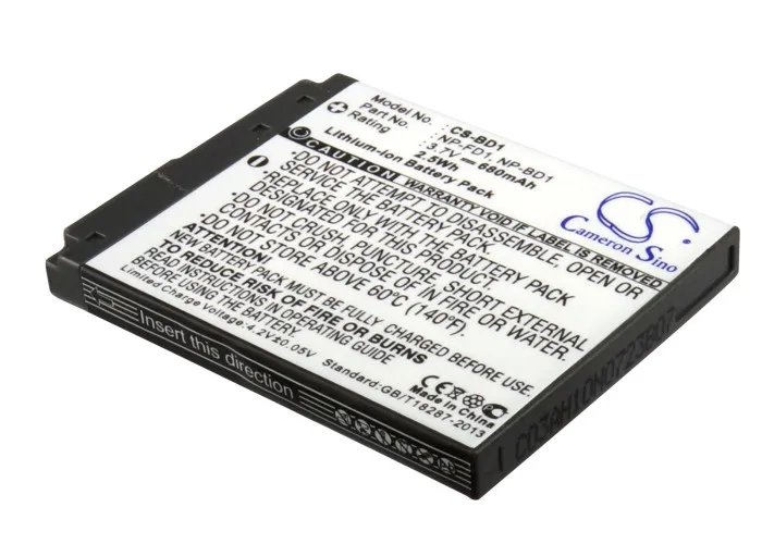 680Mah Np-Fd1 Np-Bd1 Batteria Per Sony Dsc-T2/L Dsc-T200/S Dsc-T200 Dsc-T700 Dsc-T500/B Dsc-G3 Dsc-Tx1/P Dsc-T2/W Dsc-Tx1 Dsc-T50