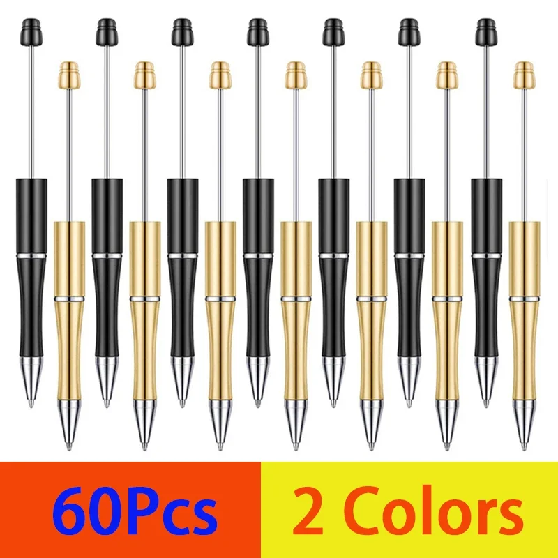 

Plastic Supplies Ink Pens Students Beadable Office DIY Black Making Pen Kit for Bead Kids 60pcs Ballpoint School