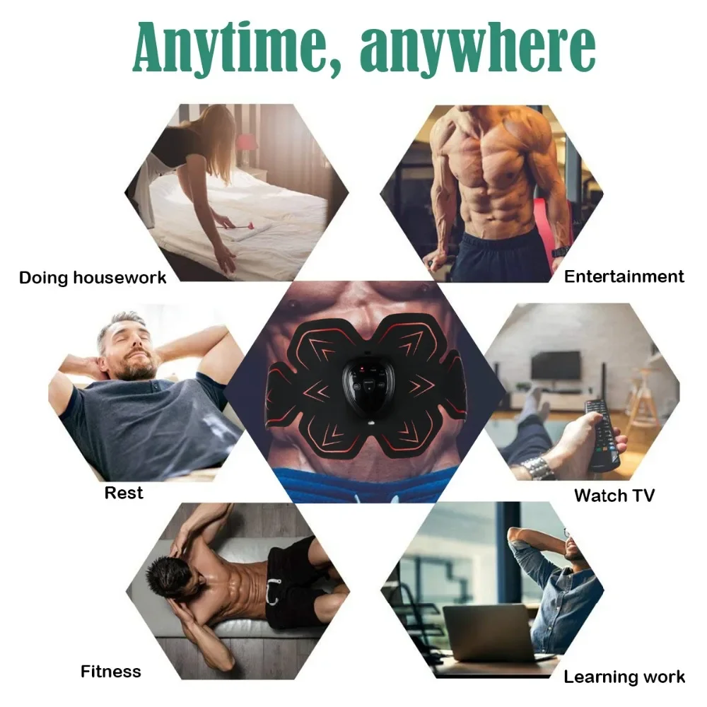 Vibration Fitness Massager Abdominal Muscle Trainer Electro Stimulator Gym Home EMS Spierstimulator Fitness Abdominale Training