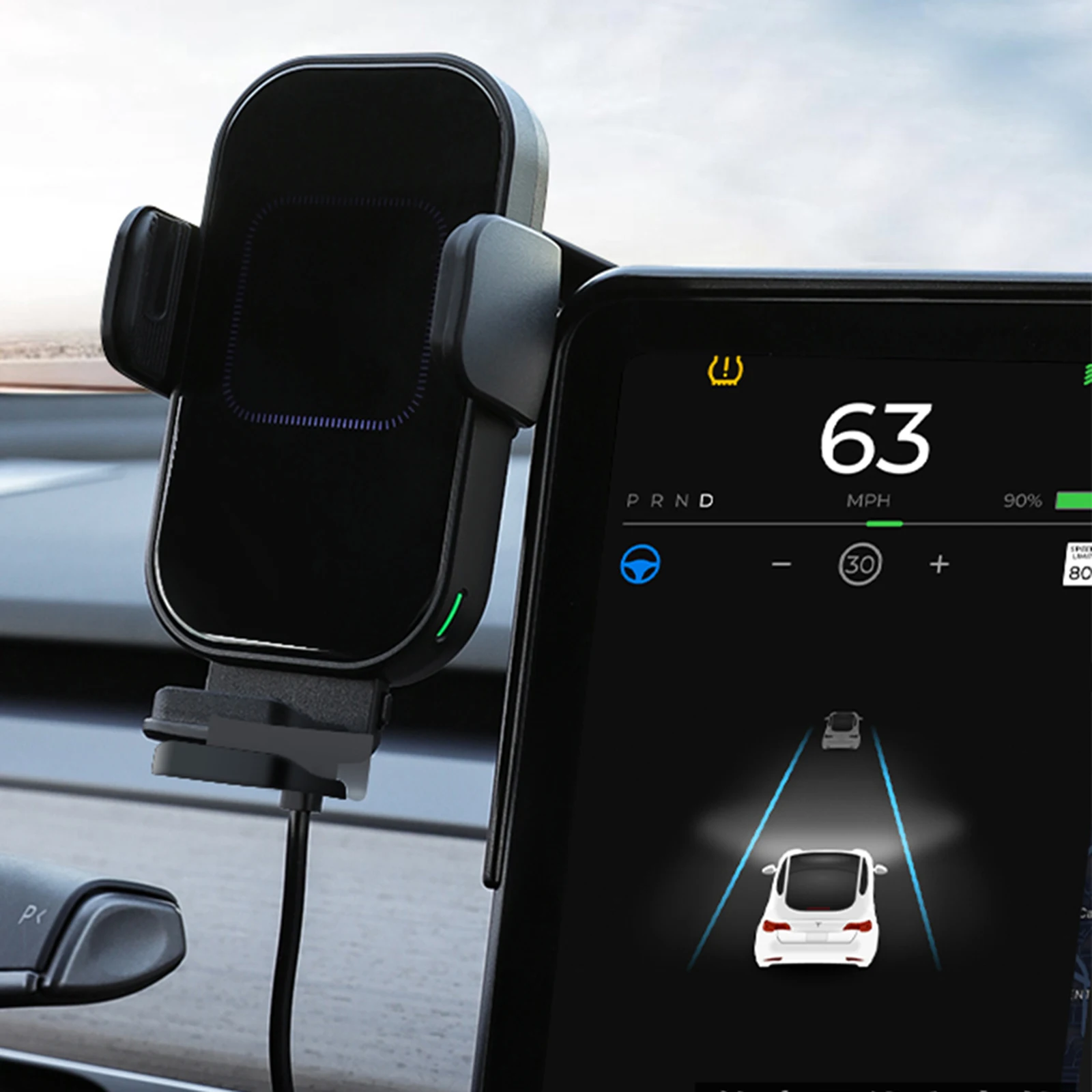 

Car Phone Holder Mount for Tesla Model 3 Model Y Automatic Induction Wireless Charging Mobile Phone Stand Rack