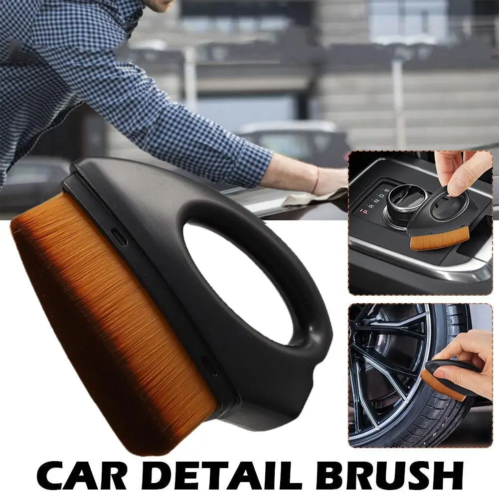 

Mini Car Tire Detailing Brush - Portable Car Interior Cleaning Tool Synthetic Fiber Auto Tire Shine Applicator Wash Tire Cleaner