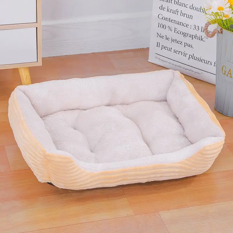 Teddy Cartoon Pet Soft Dog Bed House Winter Warming Large Dog House Warm Cat Nest Pet Bed Mattress Supplies pet bed dog house