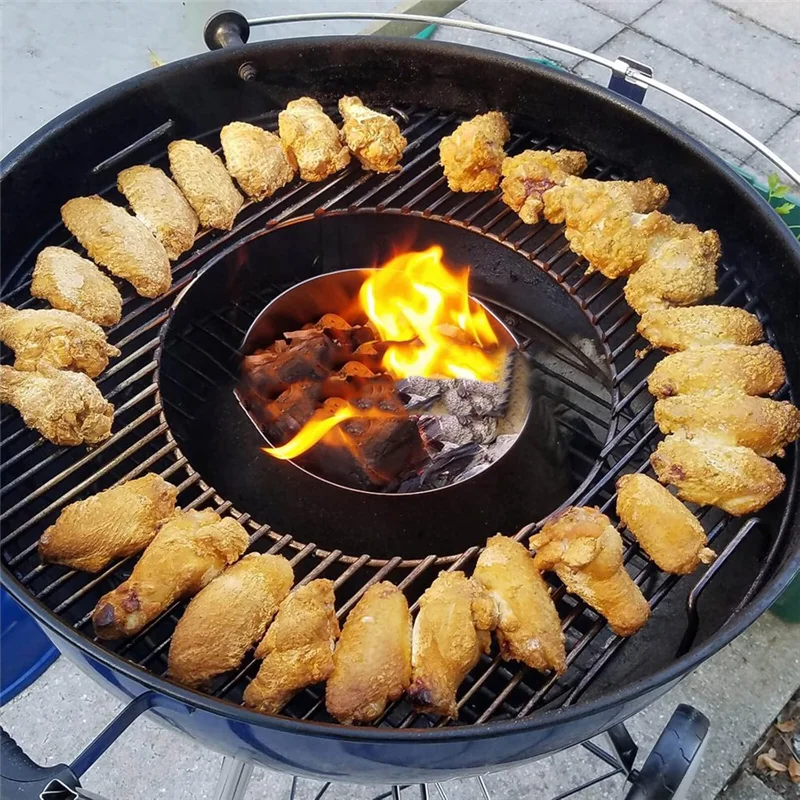Hot Selling-Charcoal Heat Deflector,Stainless Steel BBQ Whirlpool For Weber Kettle Slow And Sear Grill Accessories-Cone Shape,