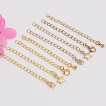 

10pcs/lot 50mm Necklace Water Drop Extension Chain Love Bracelet Tail Chain Extender for DIY Jewelry Findings Making Supplies