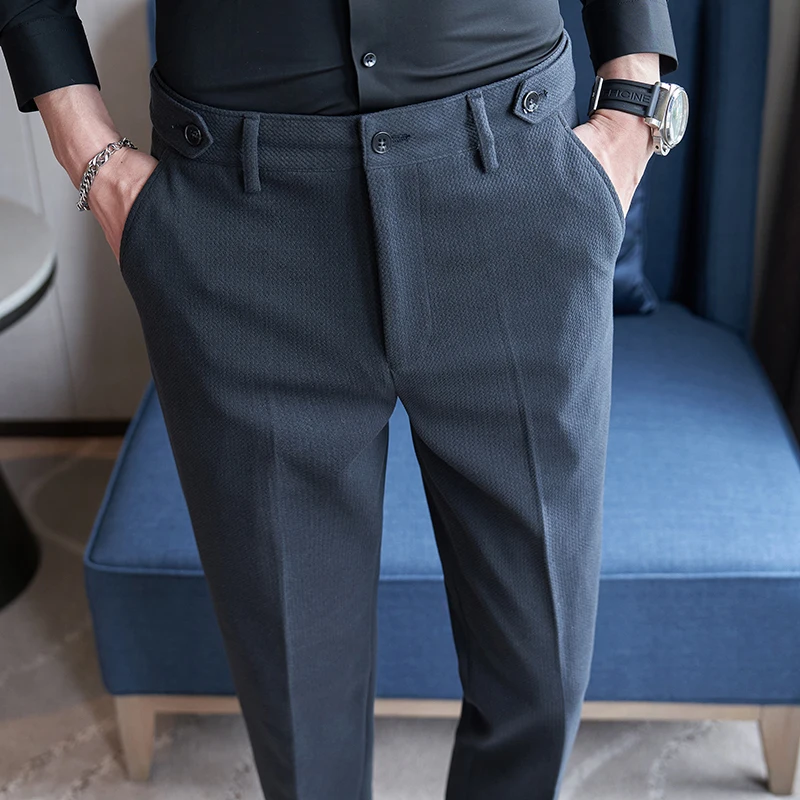 2026 새로운 블랙 남성 정장 바지, 패션 캐주얼 바지, 블루 카키 화이트 Pantalones Hombre 28-36 남성 바지
