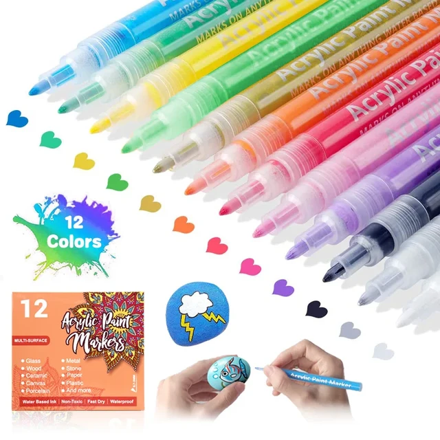 Color Waterproof Paint Marker Pen Metal - 12color Free Paint Marker Pen  Waterproof - Aliexpress