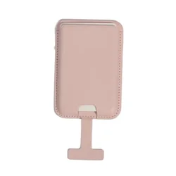 Premium Leather Magnetic Card Holder Wallet with Loss Prevention (Light pink + card holder + lanyard)