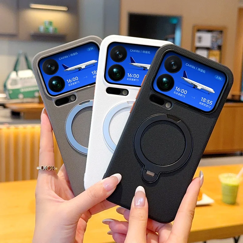 Rotating Magnetic Bracket Shockproof Hard Back Cover Case