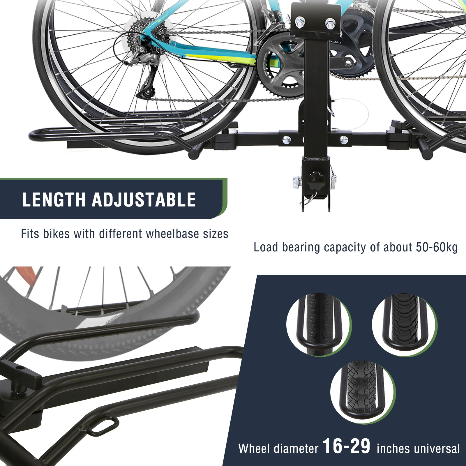 Tilting Anti-Wobble Hitch Bike Rack 2
