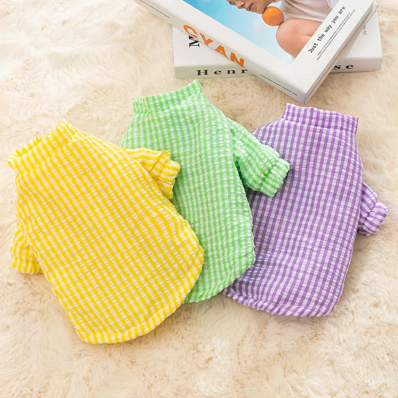 

Yellow Plaid Pet Clothes Puppy Two Legged Cotton Jacket Winter Teddy Warm Clothes Thickened Dog Coat Pet Supplies