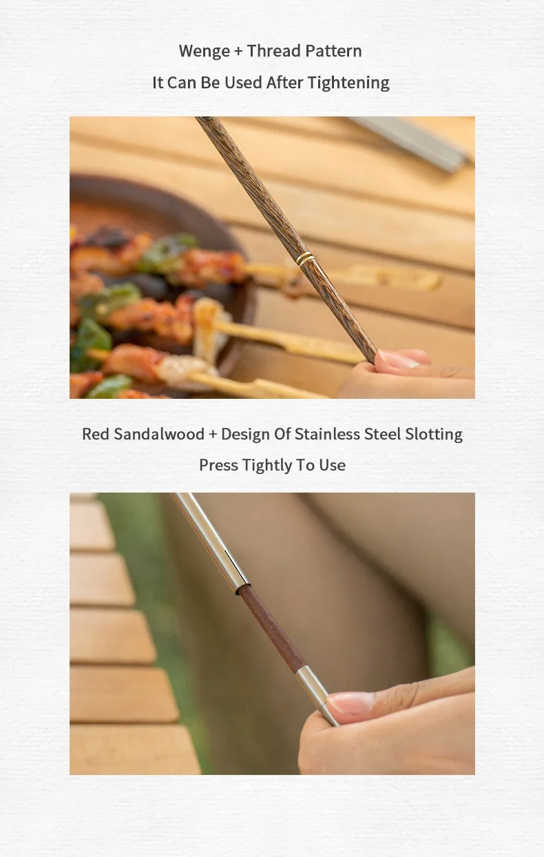 Description Picture 5 of itemNaturehike New Ultralight Folding Wooden Chopsticks Solid Portable Reusable Outdoor Camping BBQ Picnic Tableware Chop Sticks