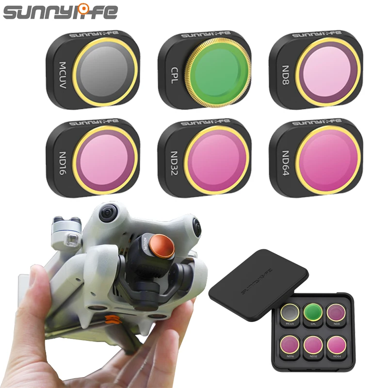 Sunnylife Lens for DJI Mini 4 Pro Filters ND CPL 4/8/16/32/64 Drone Gimbal Film Glass for DJI Mini 4 Filter Camera Accessories