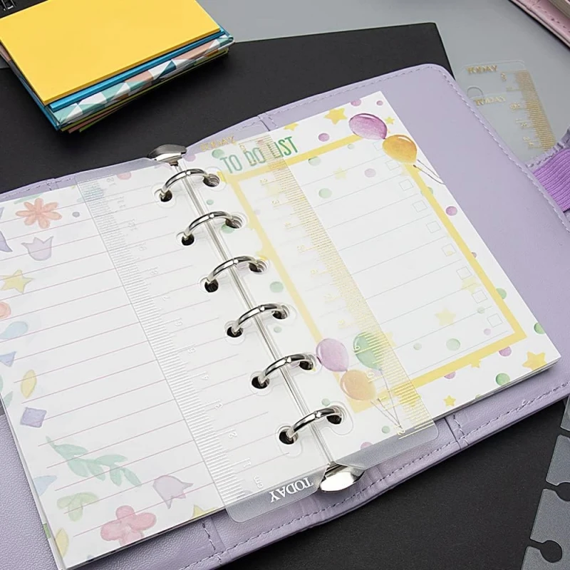 Drawing Ruler Paper Bookmark 10PCS Binder Divider Ruler A5 A6 Tab Dividers Binder Gilding Index Bookmark Ruler Set Loose Leaf Rings Notebook Dividers Rulers