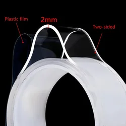 Durable Transparent Double - Sided Nano Tape - Waterproof, Reusable, Heat Resistant (Multiple Lengths Available) - 5M
